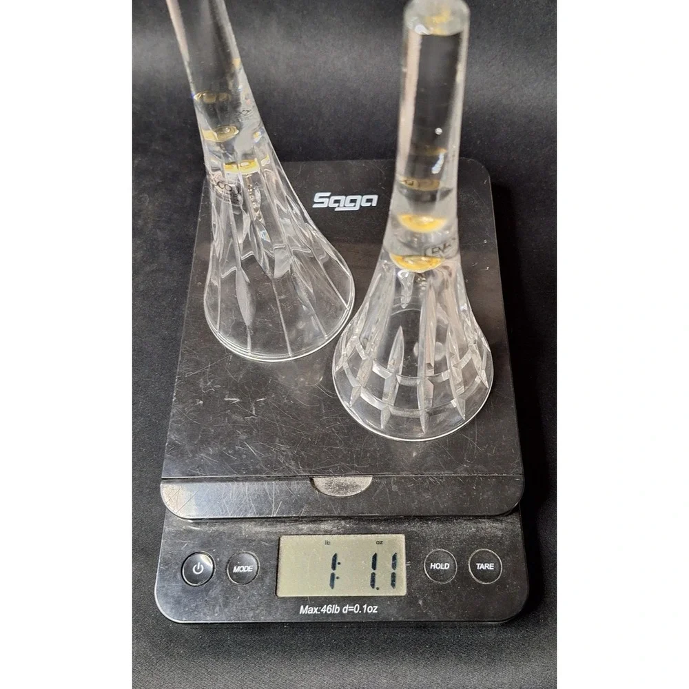 Pair of Enesco Genuine Lead Crystal Bells (two slightly different types).